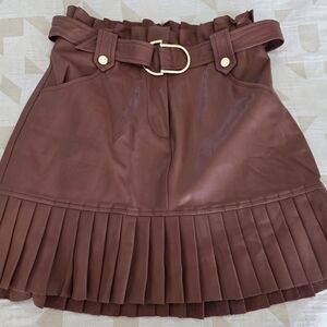 Zara Mini Skirt with Pleats and Belt